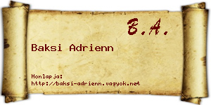 Baksi Adrienn névjegykártya